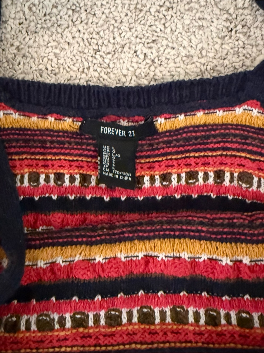 Fairycore Rainbow Striped Crop Crochet Knit Tank Top Tube Straps L - Picture 4 of 7